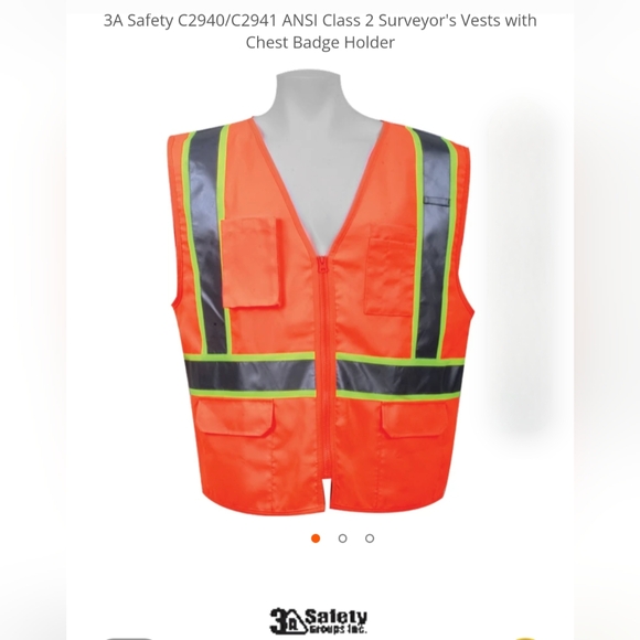 3A Safety Group Inc Safety Vest Florescent NWOT - Picture 4 of 5